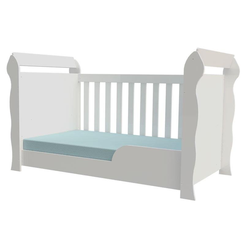 Berço Americano Lara com Colchão e Cômoda Infantil Ternura Baby Branco Brilho - Incorplac - 3