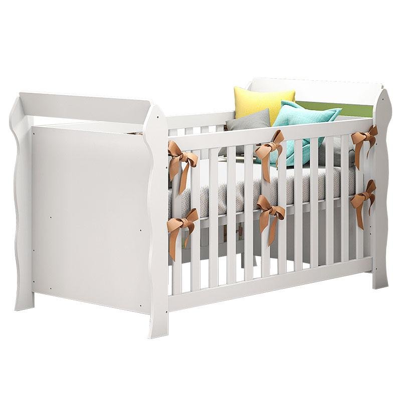 Berço Americano Lara com Colchão e Cômoda Infantil Ternura Baby Branco Brilho - Incorplac - 2