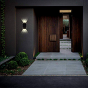 Ver imagem 3 de Kit 3 Mini Arandelas Retangulares Led Slim Solar De Sobrepor Com Luz Branco Quente De 2 Fachos Para 