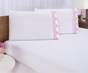 Ver imagem 3 de Jogo lençol quarto casal king bordado 3 peças branco rose