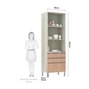 Ver imagem 2 de Paneleiro 70cm 2 Portas Vidro Reflecta Bronze 2 Gavetas 1 Gavetão Luci Luciane Móveis