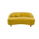 Ver imagem 3 de Namoradeira Sofá Feijão Cancún 130cm Orgânica Couro Amarelo