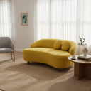 Ver imagem 2 de Namoradeira Sofá Feijão Cancún 130cm Orgânica Couro Amarelo