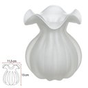Ver imagem 2 de Vaso Decorativo Vidro Tipo Trouxinha Murano Branco Fosco 13x11,5cm