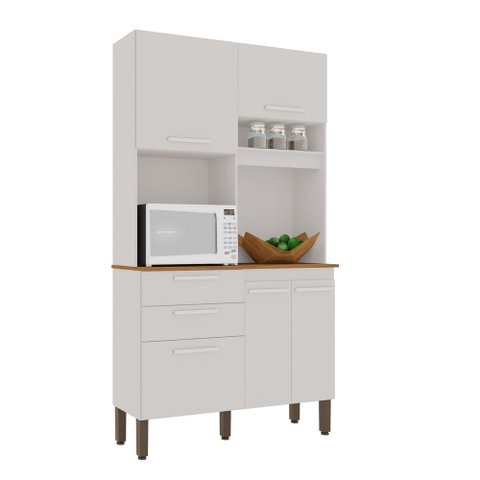 Armário de Cozinha 5 Portas 2 Gavetas Dubai Salleto Branco