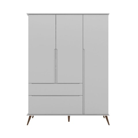 Guarda Roupa Infantil Tina 131cm 100% Mdf Cinza Semi Brilho - Sallar Home