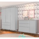 Ver imagem 2 de Guarda Roupa Infantil Tina 131cm 100% Mdf Cinza Semi Brilho - Sallar Home
