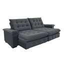 Ver imagem 1 de Sofá Coliseu 2.60m Retrátil e Reclinável Super Pillow - Chumbo