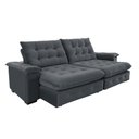 Ver imagem 6 de Sofá Coliseu 2.60m Retrátil e Reclinável Super Pillow - Chumbo