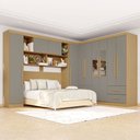 Ver imagem 1 de Guarda-roupa Casal Modulado Andorra 10 Portas 4 Gavetas com Espelho Jequitibá/granizo - Pnr Móveis