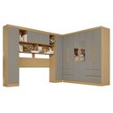 Ver imagem 3 de Guarda-roupa Casal Modulado Andorra 10 Portas 4 Gavetas com Espelho Jequitibá/granizo - Pnr Móveis