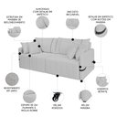 Ver imagem 4 de Sofá Cama Retrátil 160cm Essence D05 Linho Cinza/preto - Mpozenato