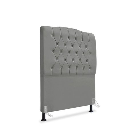 Cabeceira de Cama Box Solteiro 90 cm Dunas Cinza Grafite