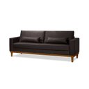 Ver imagem 2 de Sofá Living Valência 2,20mt - C/ Base Madeira - Corino Marrom