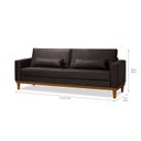 Ver imagem 3 de Sofá Living Valência 2,20mt - C/ Base Madeira - Corino Marrom