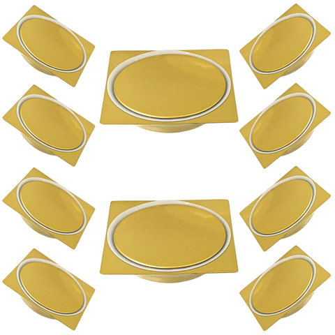 Kit 10 Ralo Click Banheiro Inox Quadrado 10x10 Dourado