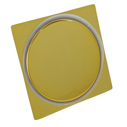 Kit 10 Ralo Click Banheiro Inox Quadrado 10x10 Dourado - 5