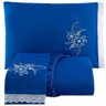 Jogo de Cama Lençol Casal Bordado Advance 3 Peças - Azul - 1