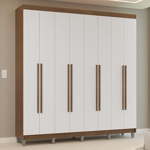 Guarda-Roupa Casal com Pés 8 Portas Batentes Venus Madesa