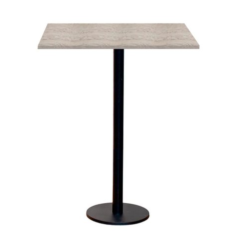 Mesa Pisa Beta Bistrô Fratini 107,50cm (a) Disco Redondo Preto Tampo Mdp Quadrado Castanheira 80cm