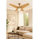 Ver imagem 2 de Ventilador de Teto Natuvent Callis Led 4 Pás Madeira Freijó 3000k Branco Quente, Luz Amarela 127v
