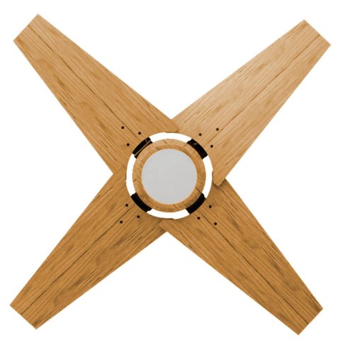 Ventilador de Teto Natuvent Callis Led 4 Pás Madeira Freijó 3000k Branco Quente, Luz Amarela 127v