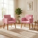 Ver imagem 1 de Jogo 2 Poltronas para Escritório Decor Escrivaninha Resistente Confortável Luxo