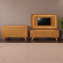 Ver imagem 1 de Conjunto Sala de Estar Atenas Naturalle 180 cm Mavaular
