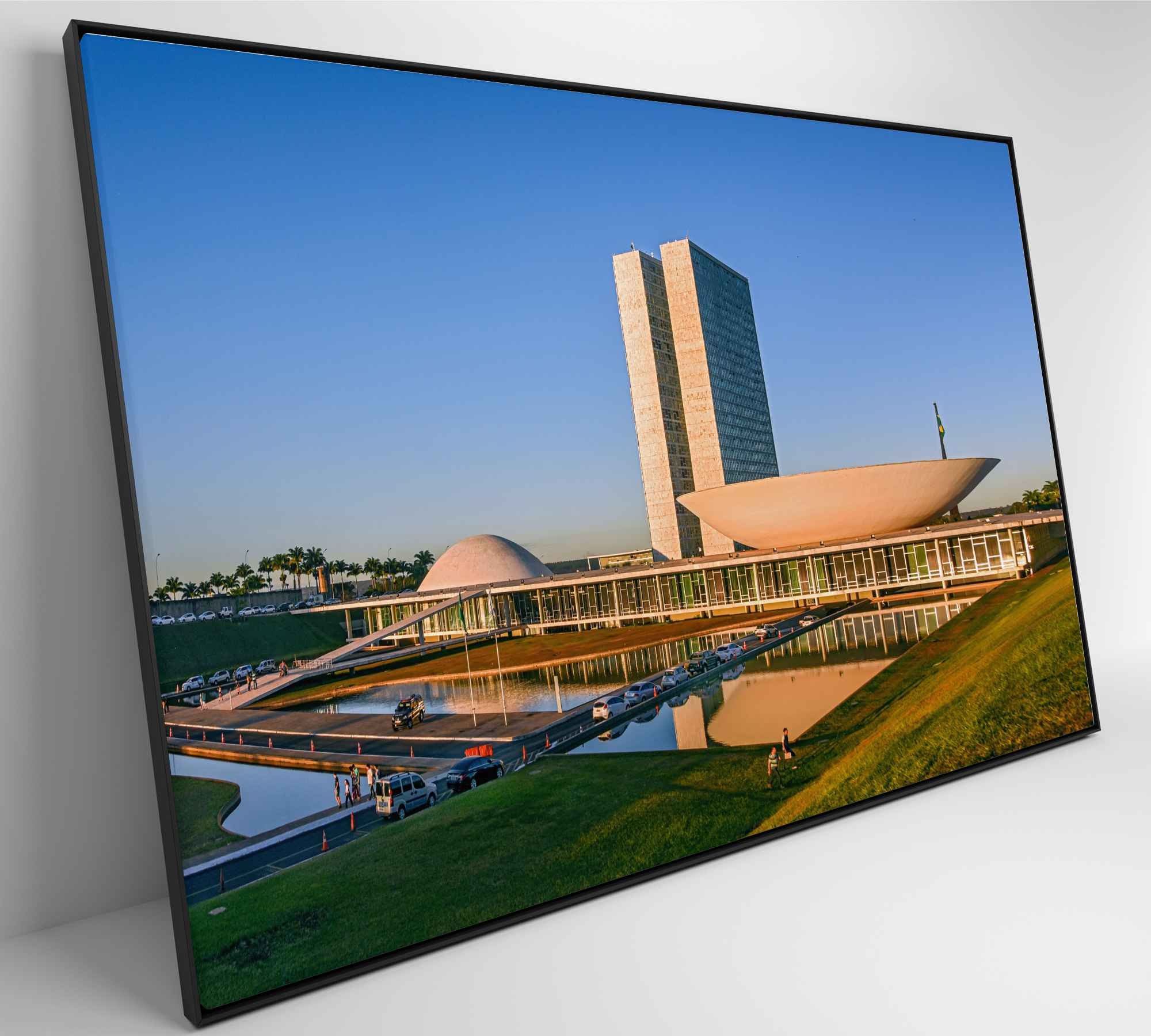 Quadro Congresso Nacional Brasília - 90x60 cm - Adesivo fotográfico - 3