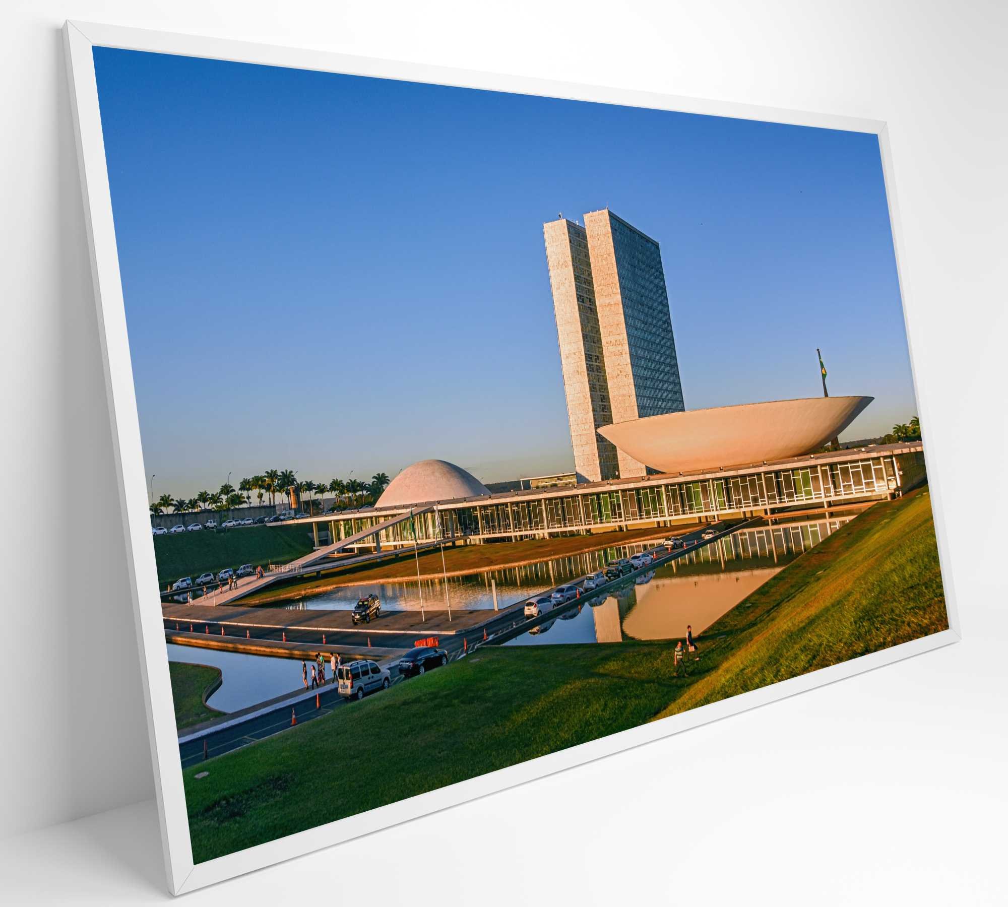 Quadro Congresso Nacional Brasília - 90x60 cm - Adesivo fotográfico