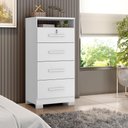 Ver imagem 7 de Guarda Roupa Casal Trianon 2 Portas com Cômoda Primordial Max 4 Gavetas Branco Absoluto Semi Fosco-