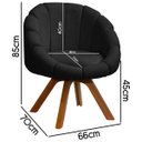 Ver mais imagens de Kit Poltrona Decorativa Orgânica Flora Base Giratória com Puff Bouclê - Sofa Store:bouclê Preto