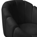 Ver imagem 7 de Kit Poltrona Decorativa Orgânica Flora Base Giratória com Puff Bouclê - Sofa Store:bouclê Preto