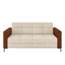 Ver imagem 5 de Sofá Living Decorativo Houston 2 Lugares 160cm Pés em Metal Linho/pu Bege/ Marrom G33 - Gran Belo