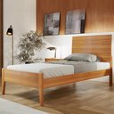 Ver imagem 1 de Cama de Solteiro Amazone 90cm Madeira Maciça Amêndoa Mel - Josandro