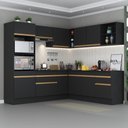 Ver imagem 1 de Cozinha Completa De Canto Mp2080 Com Armário E Balcão Preta