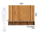 Ver imagem 3 de Painel Home para TV até 85 Polegadas 164x219cm com 2 Portas Ripado e LED Nemesis Espresso Móveis