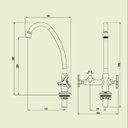 Ver imagem 5 de Torneira Cozinha Bancada Tríade para Filtro 1/4 de Volta 27177 Meber - Cromado