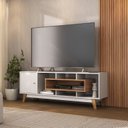 Ver imagem 5 de Estante Home para TV até 65 Polegadas 3 Portas Vision Branco/Nogal Yescasa