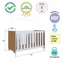 Ver imagem 6 de Berço Infantil Bebê Aconchego 3 Regulagens de Altura Elegante Nogal - Completa Móveis