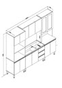 Ver imagem 3 de Kit Cozinha Completa 13 Portas 3 Gavetas 260x220cm Mel e Branco