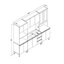 Ver imagem 3 de Kit Cozinha Completa 13 Portas 3 Gavetas 260x220cm Mel e Branco