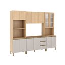 Ver imagem 2 de Kit Cozinha Completa 13 Portas 3 Gavetas 260x220cm Mel e Branco