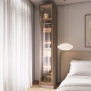 Ver imagem 1 de Guarda-Roupa Planejado 100% MDF 1 Porta Reflecta Orion CabeCasa MadeiraOriginals Marrom