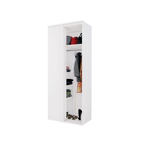 Closet Modulado Sem Portas Canto Reto MDF Lotus Belmax:Branco