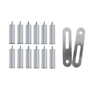 Ver imagem 1 de Kit 12 Pés de Cama Box ou Baú Queen King Tubo Cromado 13cm C/ Chapa União Bipartida Ortobom Probel