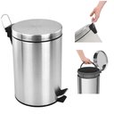 Ver imagem 1 de Lixeira em Inox 12 Litros Cesto de Lixo Tampa Pedal Luxo Grande Banheiro Cozinha Escritorio