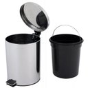 Ver imagem 4 de Lixeira em Inox 12 Litros Cesto de Lixo Tampa Pedal Luxo Grande Banheiro Cozinha Escritorio