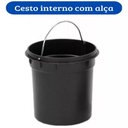 Ver imagem 3 de Lixeira em Inox 12 Litros Cesto de Lixo Tampa Pedal Luxo Grande Banheiro Cozinha Escritorio