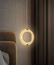 Ver imagem 3 de Lustre Pendente Argola Dourada Led 7w 17cm 3000k Bivolt J8898